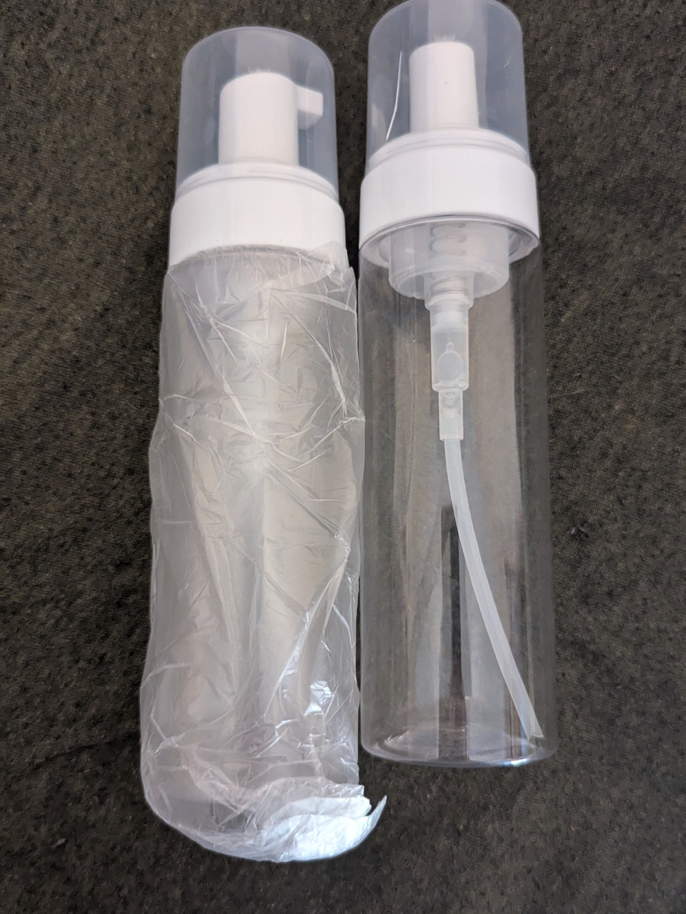 White Foaming Pump Bottles - Clear Plastic | No Brand